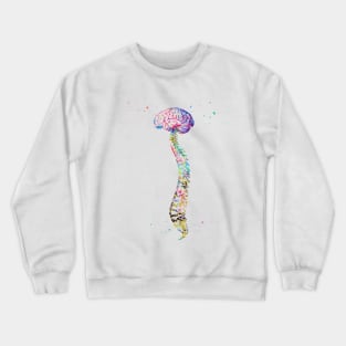 Human Spine with Brain Crewneck Sweatshirt